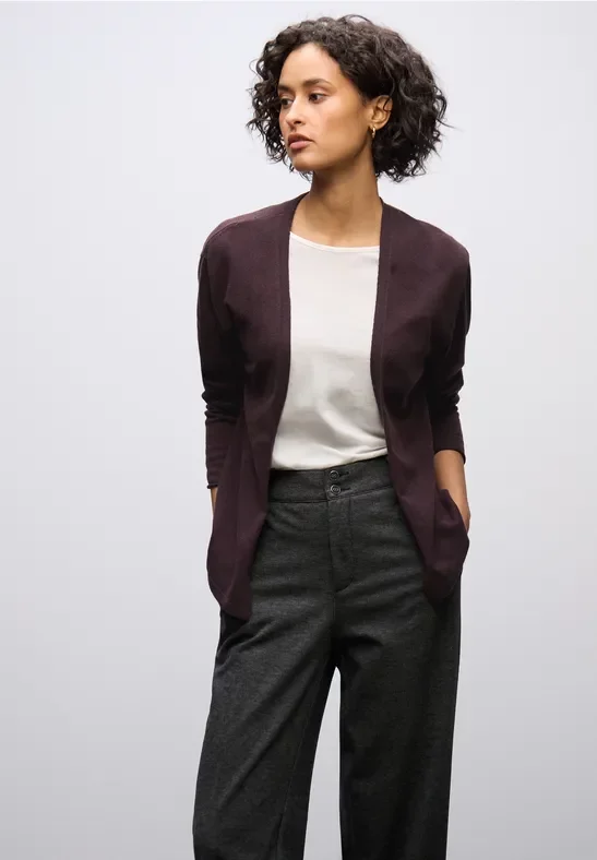 Street One Frauen Offener Cardigan in Rot, Gr: 42