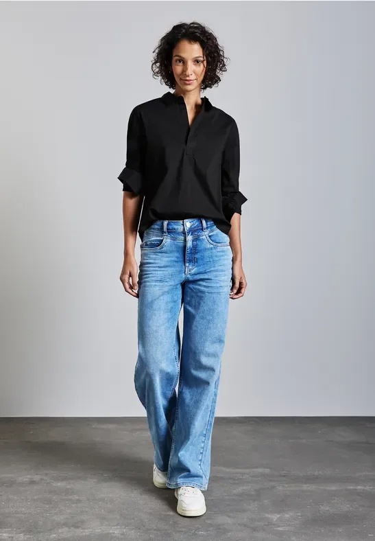 Thumbnail - Street One Frauen Lange Bluse in Schwarz, Gr: 34