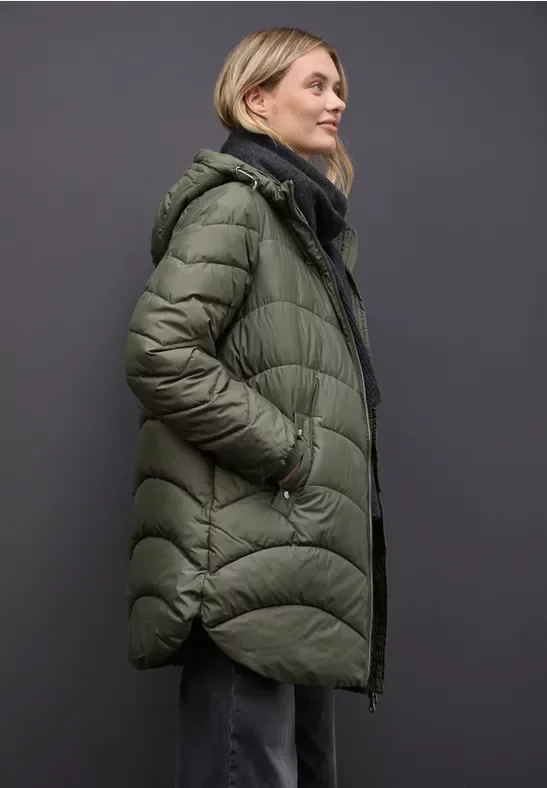 Street One Frauen Midi Steppjacke in Grün, Gr: 38