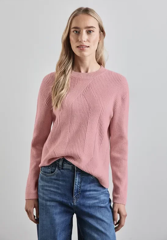 Thumbnail - Street One Frauen Strukturpullover in Rosa, Gr: 44