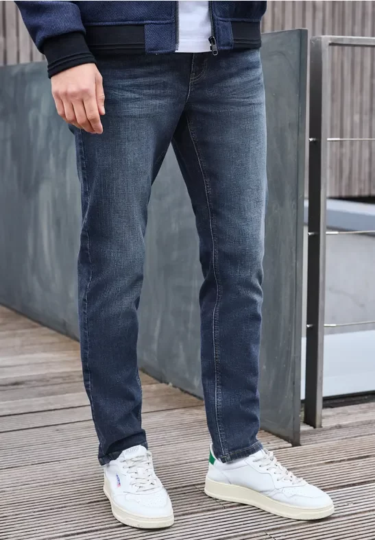 Street One MEN Männer Regular Fit Jeans in Blau, Gr: 32