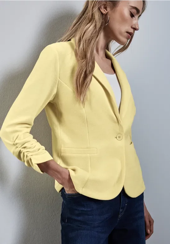 Street One Frauen Blazer mit Raffung in Gelb, Gr: 44