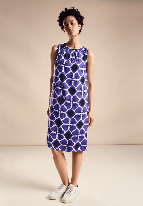 Street One Frauen Viskose Print Kleid in Blau, Gr: 36