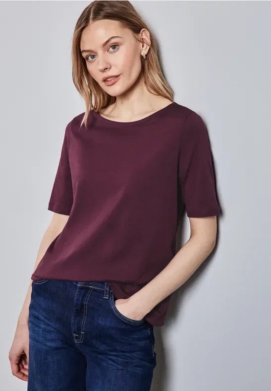 Street One Frauen Softes Shirt in Rot, Gr: 36