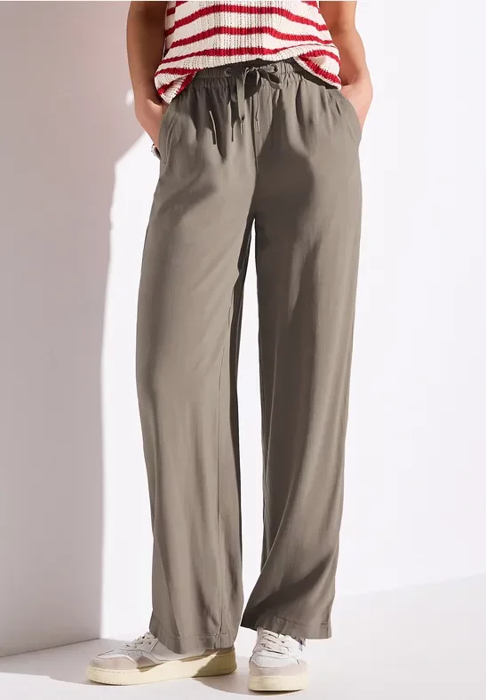 Thumbnail - Street One Frauen Wide Leg Hose in Braun, Gr: 34