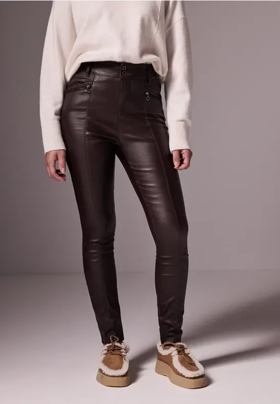 Street One Studio Frauen Hose im Leder-Look in Rot, Gr: 36