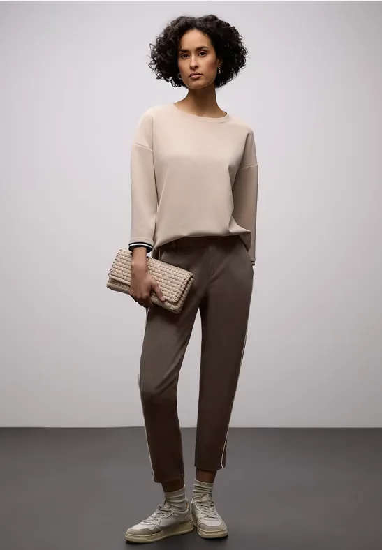 Street One Frauen Hose mit Tape-Detail in Braun, Gr: 40