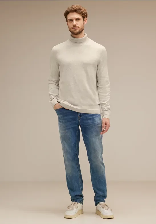 Thumbnail - Street One MEN Männer Pullover mit Rollkragen in Weiß, Gr: 3XL