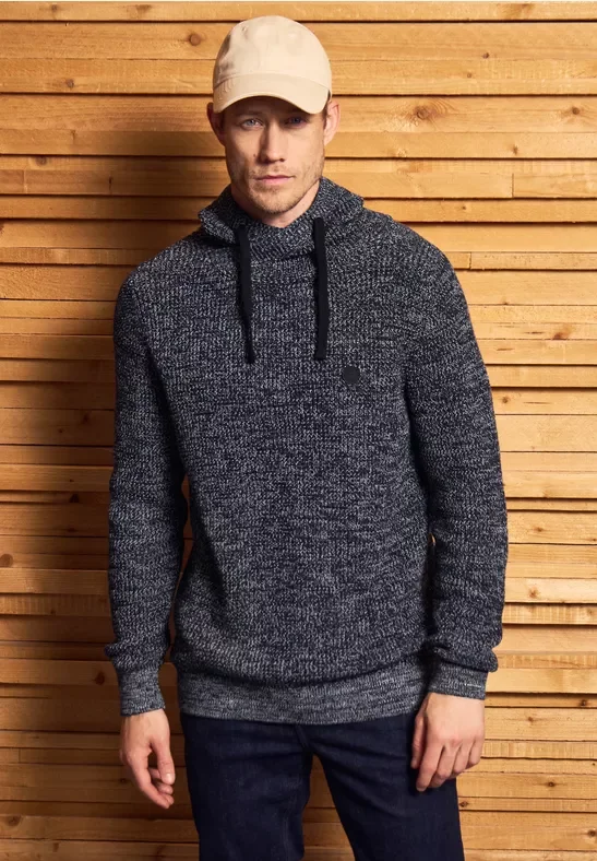 Street One MEN Männer Two Tone Funnelneck Pullover in Blau, Gr: XL