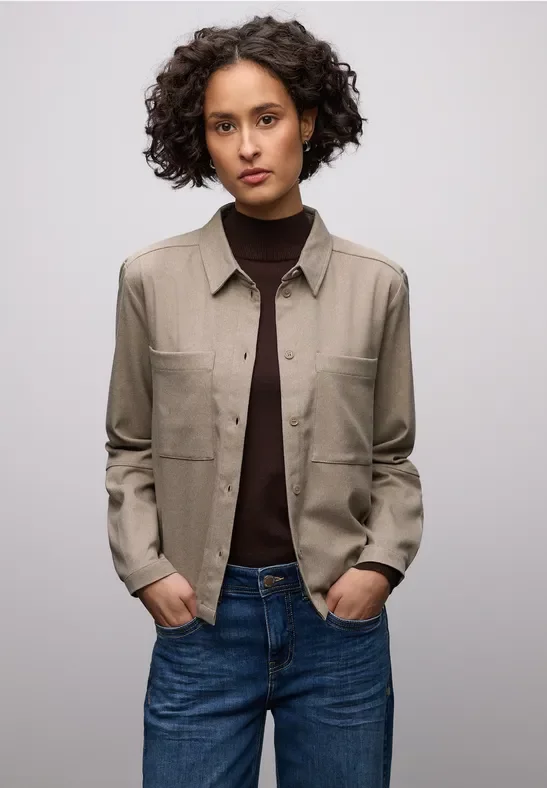 Thumbnail - Street One Frauen Hemdbluse mit Taschen in Braun, Gr: 44