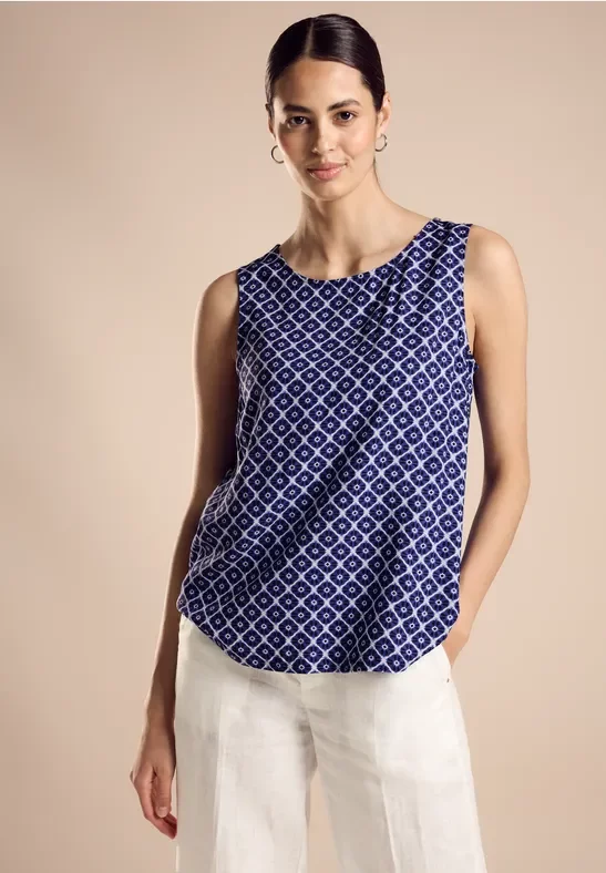 Street One Frauen Print Blusentop in Blau, Gr: 42