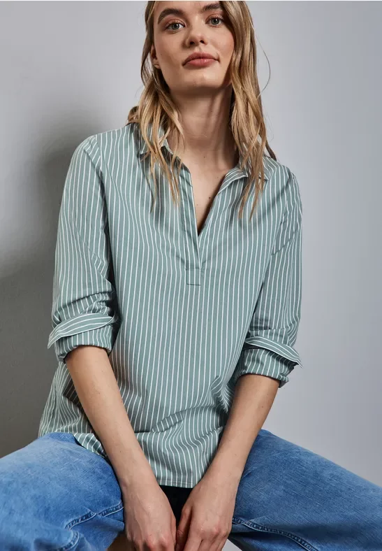 Thumbnail - Street One Frauen Lange Business-Bluse in Grün, Gr: 34