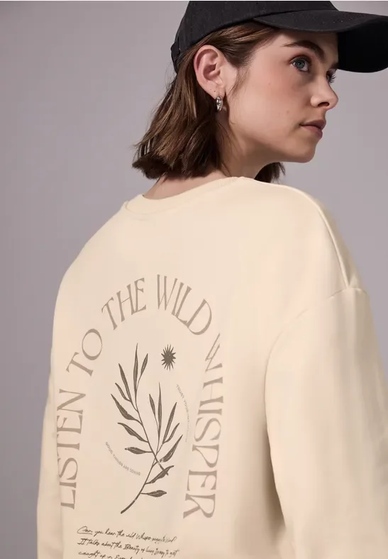 Street One Studio Frauen Pullover im Loose Fit in Beige, Gr: 46