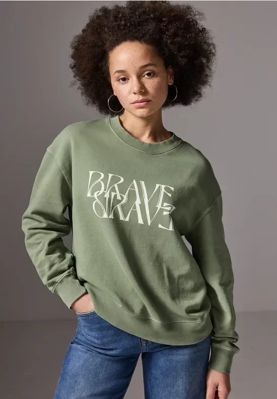 Thumbnail - Street One Studio Frauen Loose Fit Sweater in Grün, Gr: 44