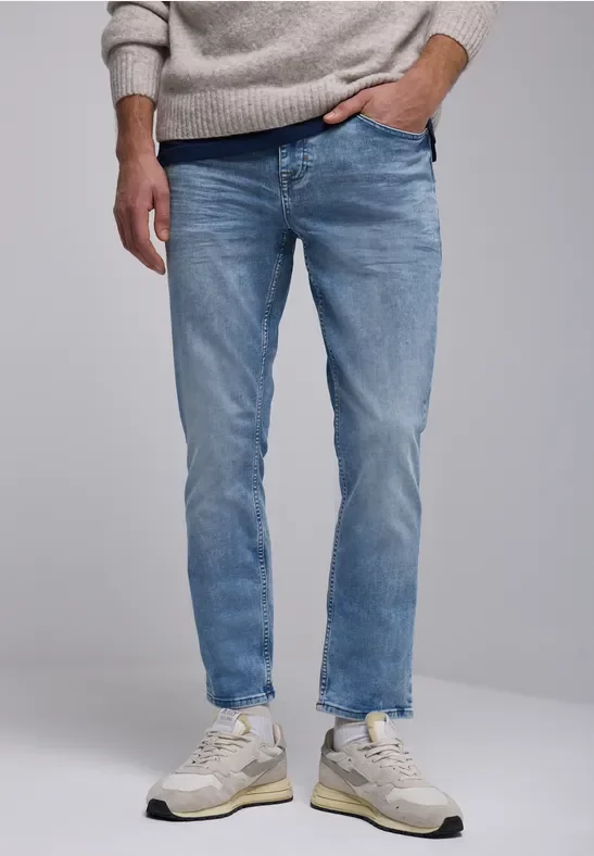 Thumbnail - Street One MEN Männer Bleached Jeans in Blau, Gr: 31