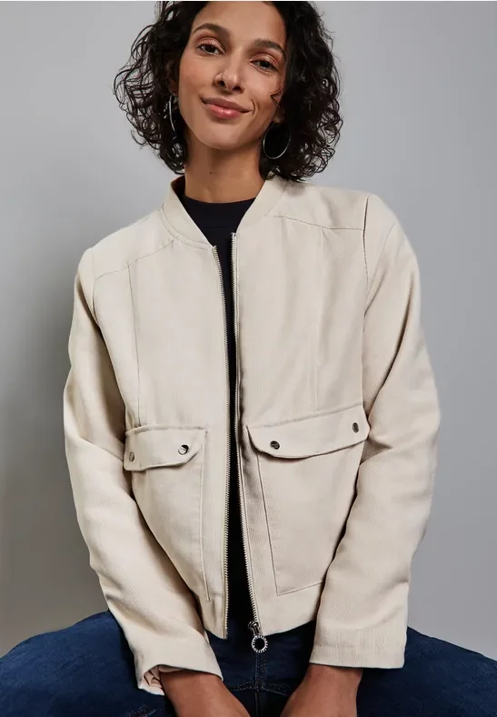 Street One Frauen Cord-Blouson in Beige, Gr: 42