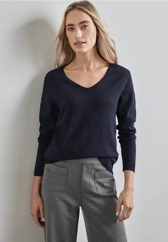 Thumbnail - Street One Frauen Feinstrickpullover in Blau, Gr: 36