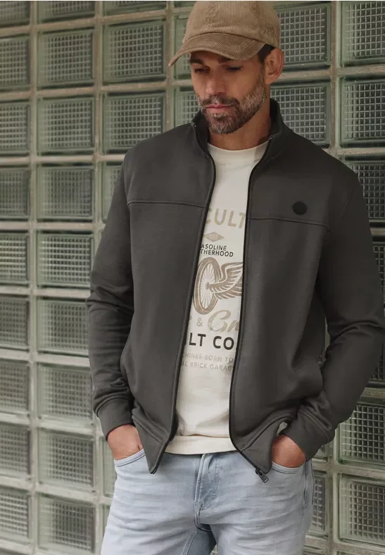 Street One MEN Männer Softe Basic Jacke in Grau, Gr: 3XL