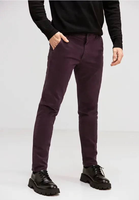 Street One MEN Männer Comfort Chino in Rot, Gr: 40