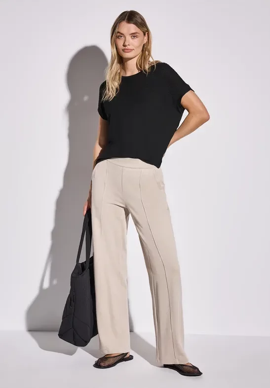 Thumbnail - Street One Frauen Shirt mit Lochmusterdetail in Schwarz, Gr: 38