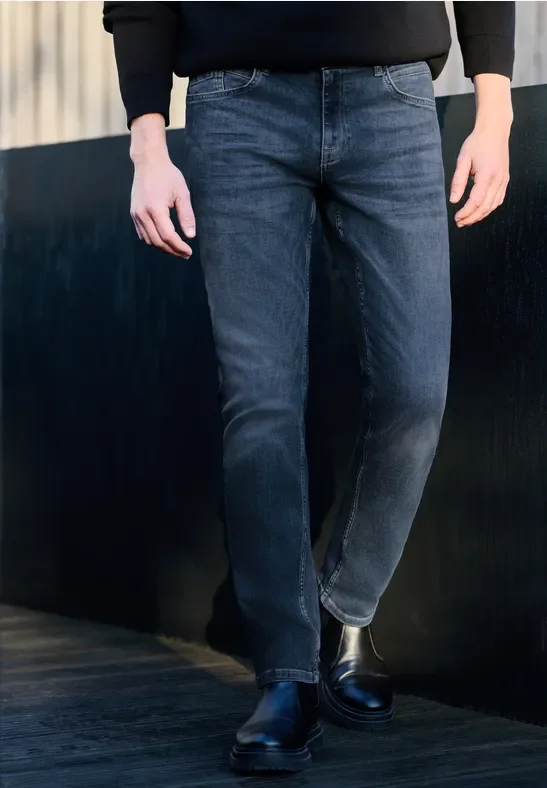 Street One MEN Männer Regular Fit Jeans in Blau, Gr: 34