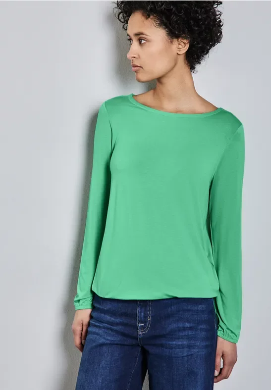 Thumbnail - Street One Frauen Langarmshirt in Grün, Gr: 40
