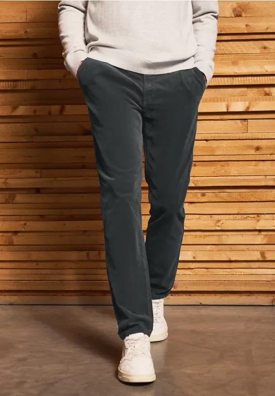 Street One MEN Männer Cord Chino in Grau, Gr: 30