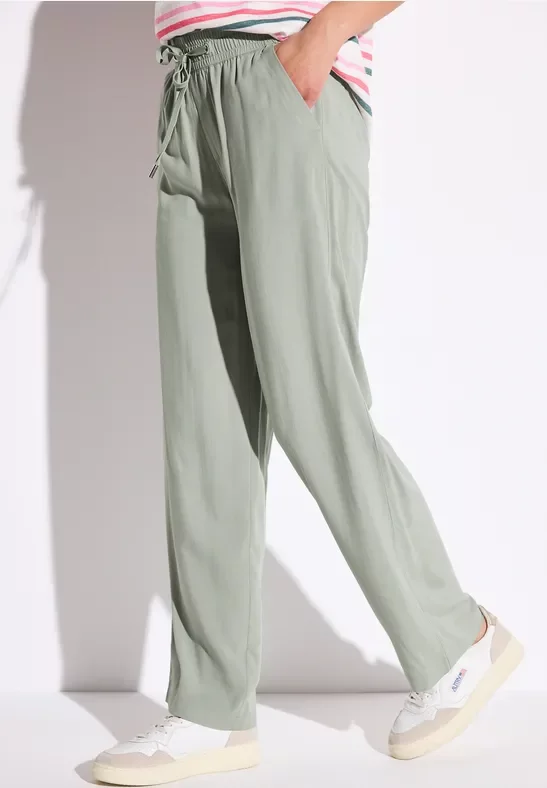 Thumbnail - Street One Frauen Wide Leg Hose in Grün, Gr: 44