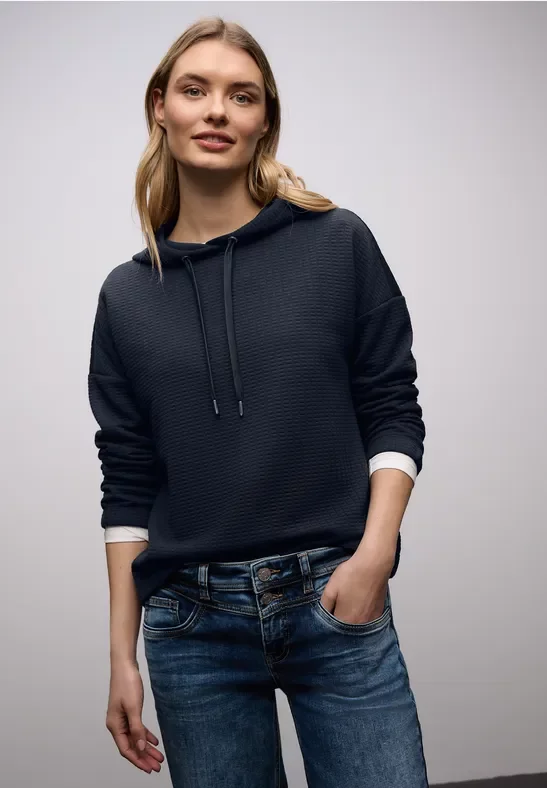 Street One Frauen Hoodie Shirt in Blau, Gr: 34