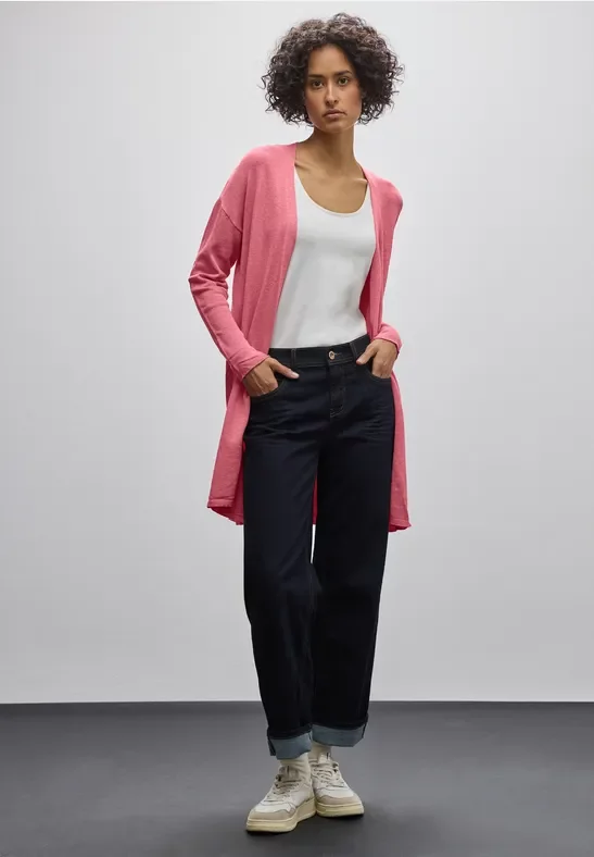 Street One Frauen Langer Cardigan in Rosa, Gr: 40