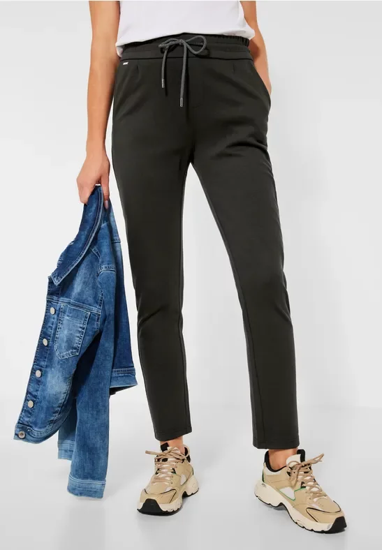 Street One Frauen Loose Fit Hose in Unifarbe in Grün, Gr: 32