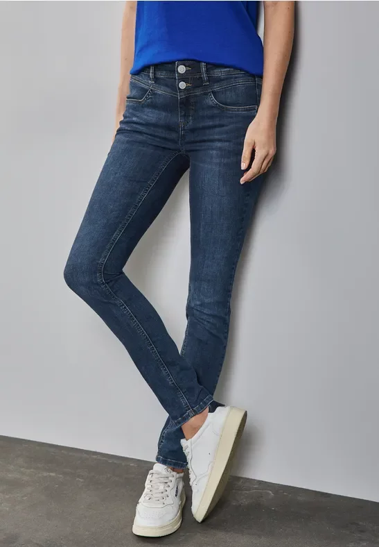 Thumbnail - Street One Frauen Jeans im Slim Fit in Blau, Gr: 36