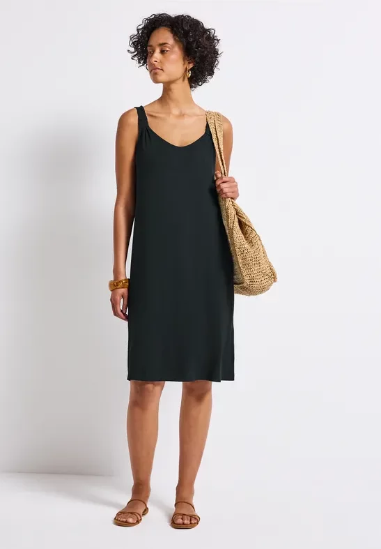 Street One Frauen Kleid mit Knotendetail in Grün, Gr: 44