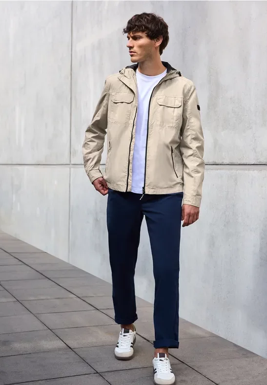 Thumbnail - Street One MEN Männer Leichte Baumwolljacke in Weiß, Gr: XXL