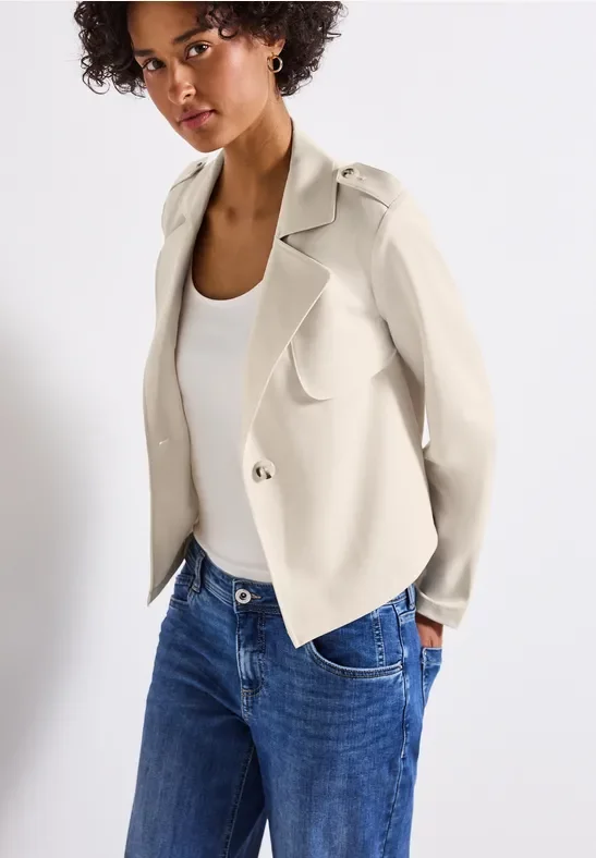 Street One Frauen Kurzer Trenchcoat in Beige, Gr: 40