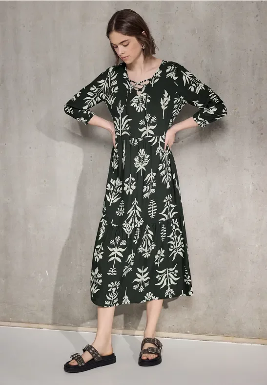 Thumbnail - Street One Studio Frauen Volant Kleid in Grün, Gr: 44