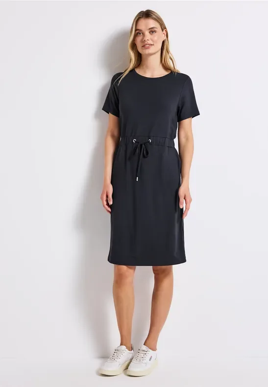 Street One Frauen Jersey-Kleid mit Tunnelzug in Blau, Gr: 40