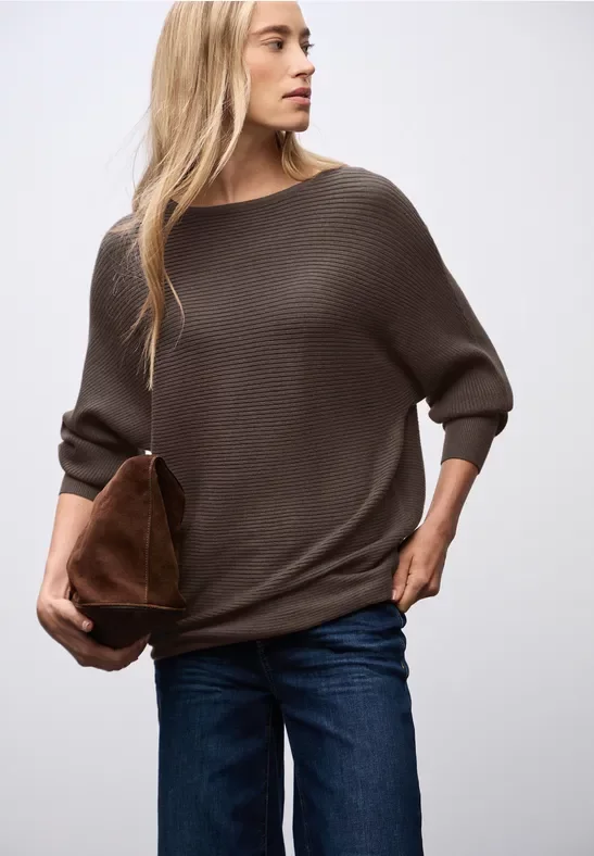 Thumbnail - Street One Frauen Dolman Pullover in Braun, Gr: 36