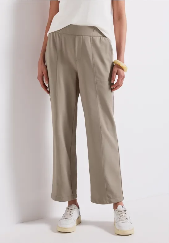 Thumbnail - Street One Frauen Straight Leg Twill-Hose in Grau, Gr: 46