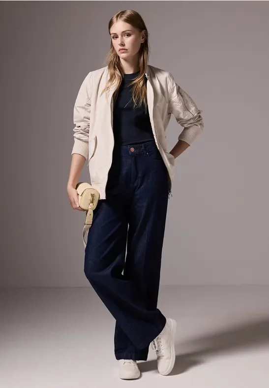 Street One Studio Frauen Elastisches Top in Blau, Gr: 44