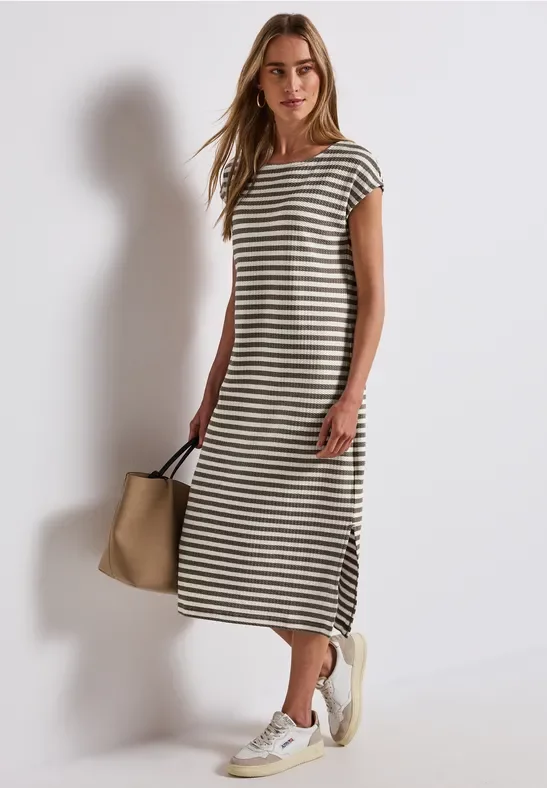 Street One Frauen Kleid in Strick-Optik in Braun, Gr: 36