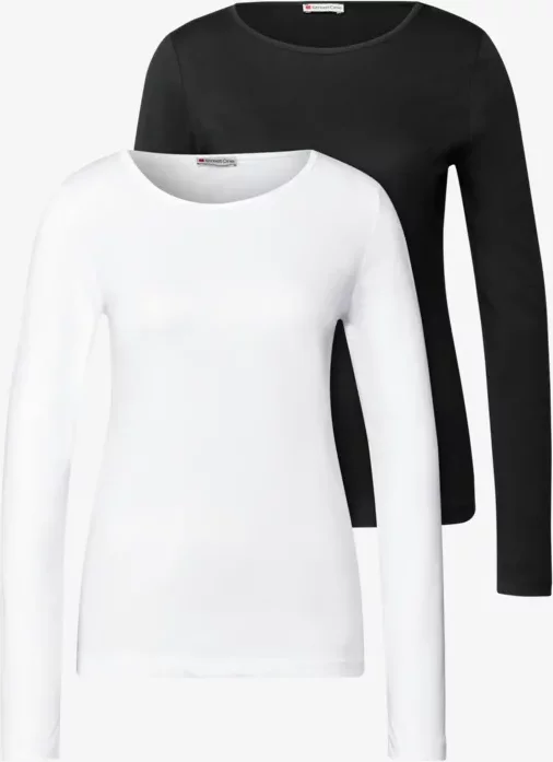 Street One Frauen 2er-Pack Langarmshirts in Multicolour, Gr: 36