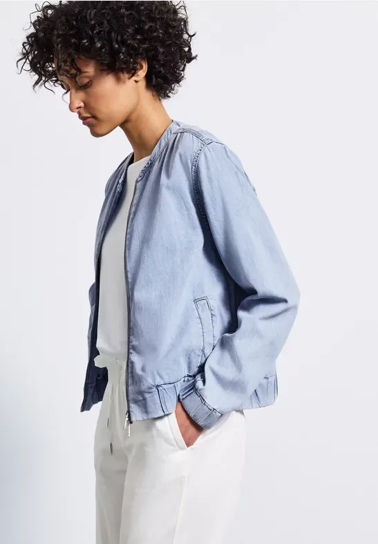 Street One Frauen Jeans Blouson in Blau, Gr: 40