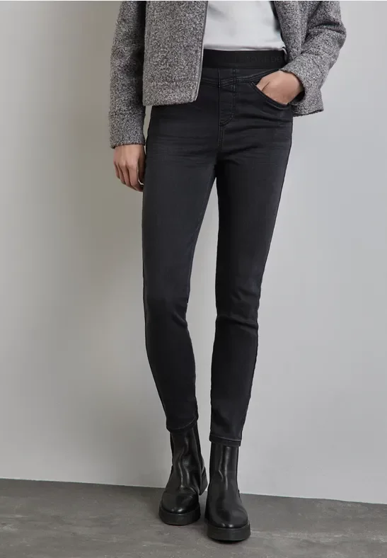 Street One Frauen Thermo-Jeggings in Grau, Gr: 32