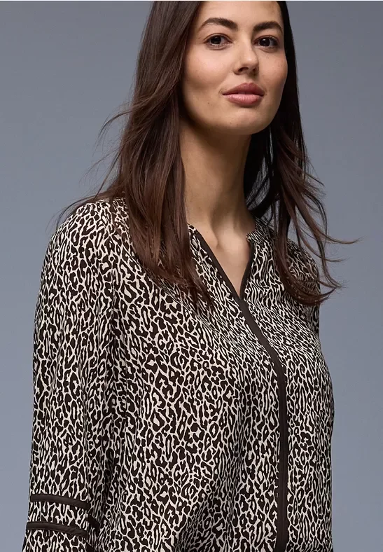 Street One Frauen Leo-Tunika mit Tape-Details in Braun, Gr: 42