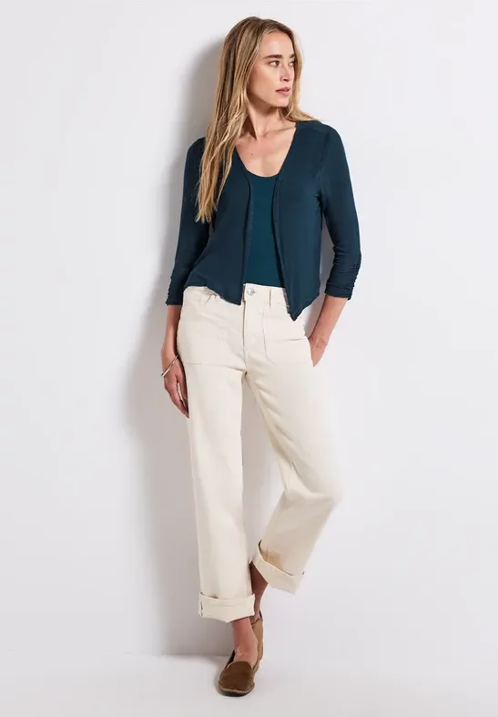 Street One Frauen Offene Jacke in Türkis, Gr: 36