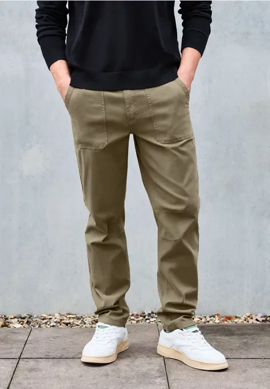 Street One MEN Männer Chino mit Taschen in Braun, Gr: 40