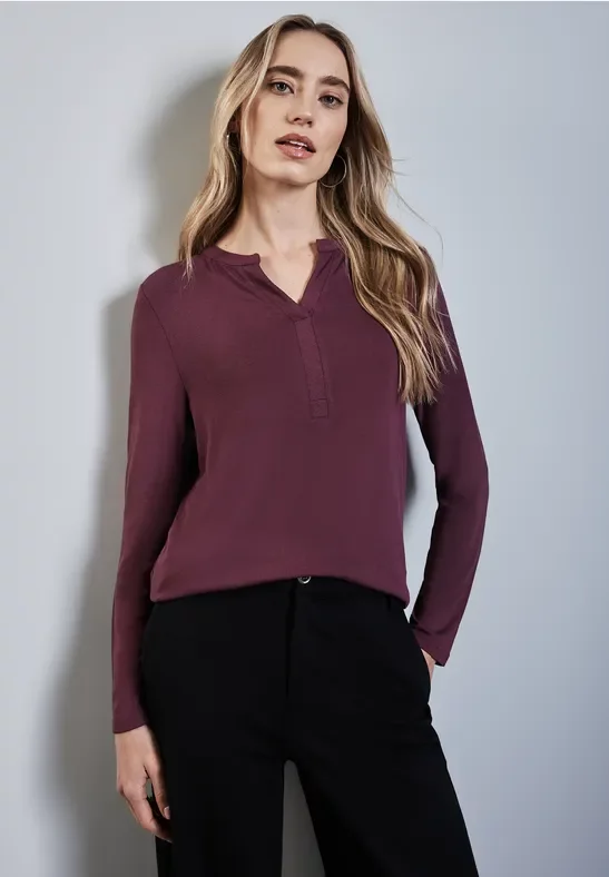 Thumbnail - Street One Frauen Jersey-Shirt in Rot, Gr: 46