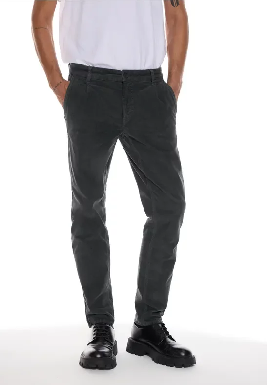 Thumbnail - Street One MEN Männer Cord-Chino in Grau, Gr: 28