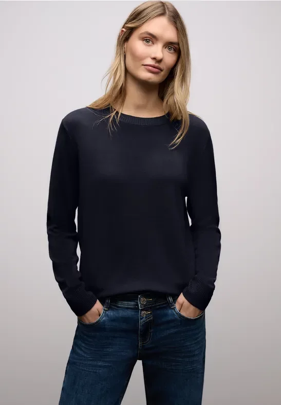 Thumbnail - Street One Frauen Basic Pullover in Blau, Gr: 40